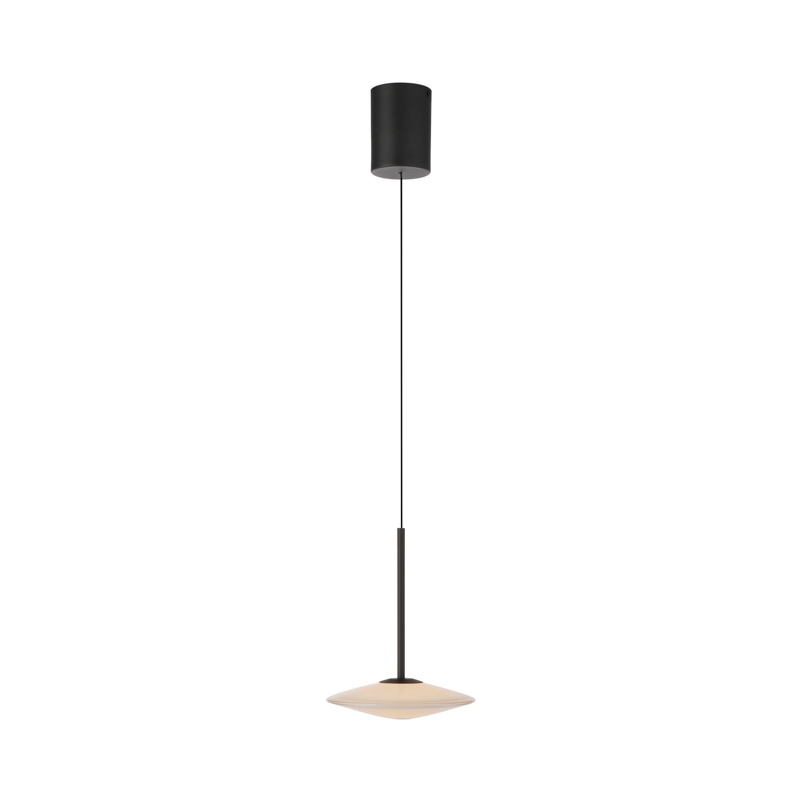 LED pendellampe Elipsa hvit/svart Ø20 cm dimbar montert i rom