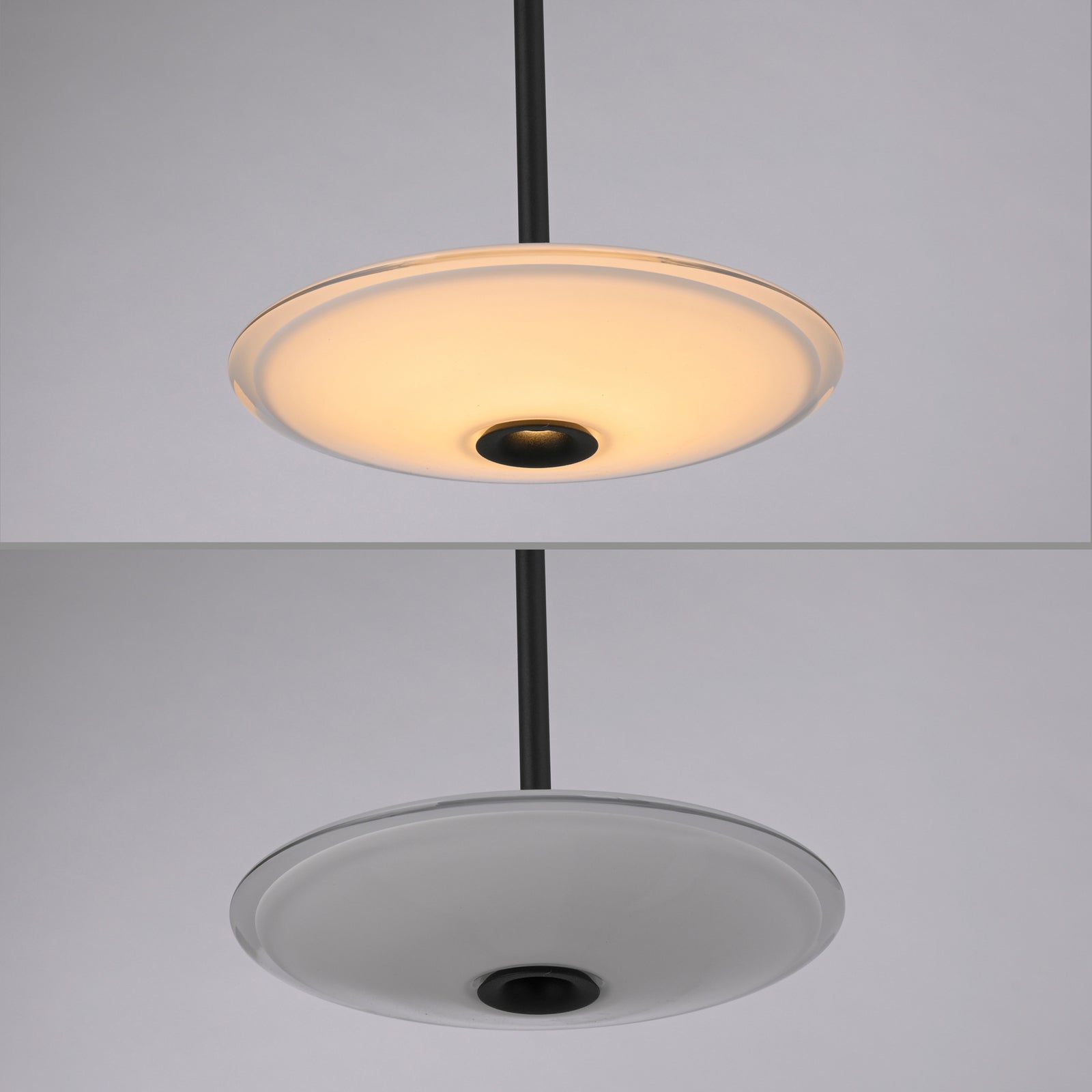 LED pendellampe Elipsa hvit/svart Ø20 cm dimbar detalj av oppheng