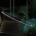 LED pendellampe Ellisse Mega oval dimbar 2700K svart 186 cm forfra