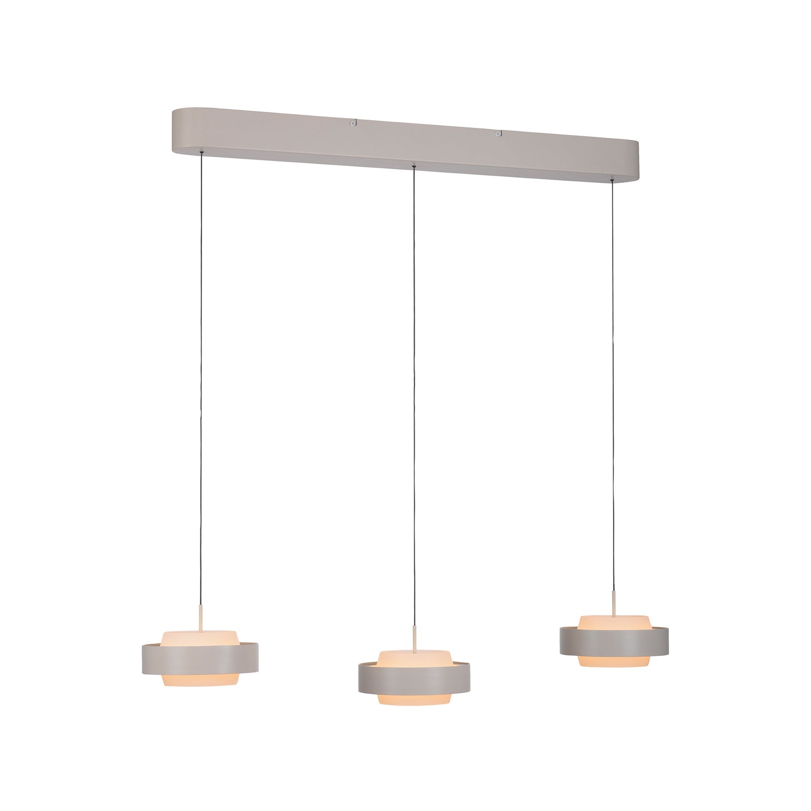Detalj av LED pendellampe Elmo 3-lys sandbeige dimbar 3000K
