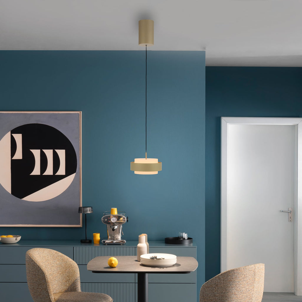 LED pendellampe Elmo dimbar glass beige bakside