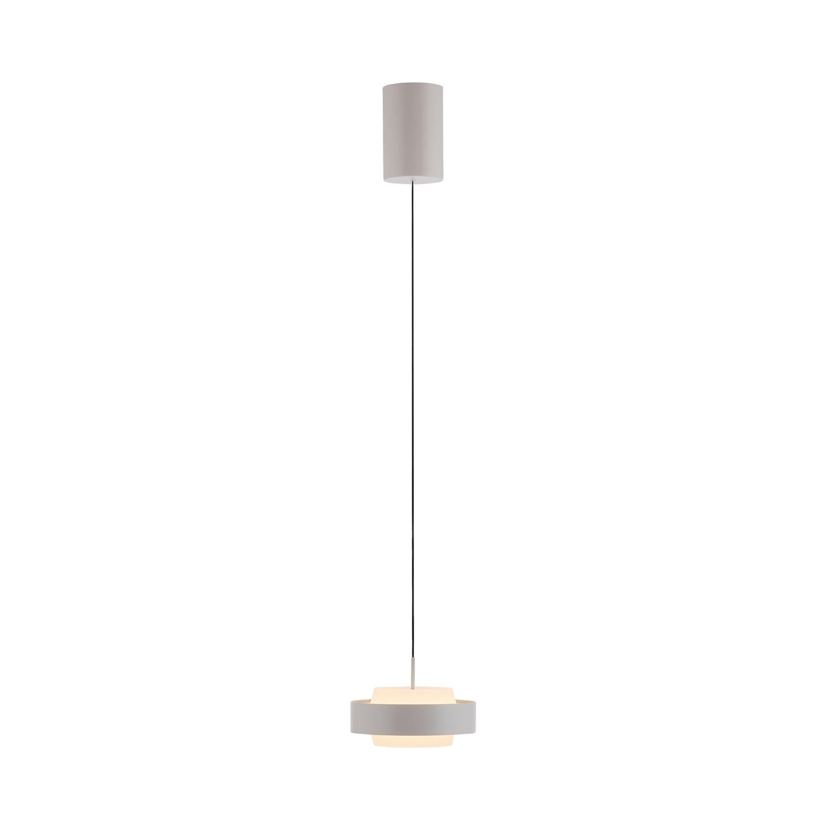 LED pendellampe Elmo dimbar glass beige montert