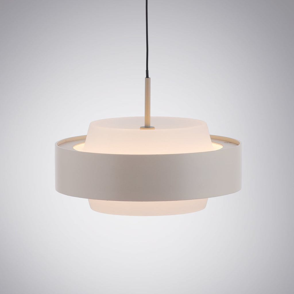 LED pendellampe Elmo dimbar glass beige nærbilde av glass