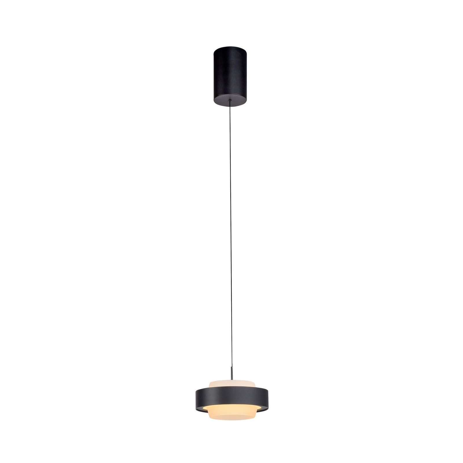 Detalj av LED pendellampe Elmo dimbar glass svart Ø17,5 cm