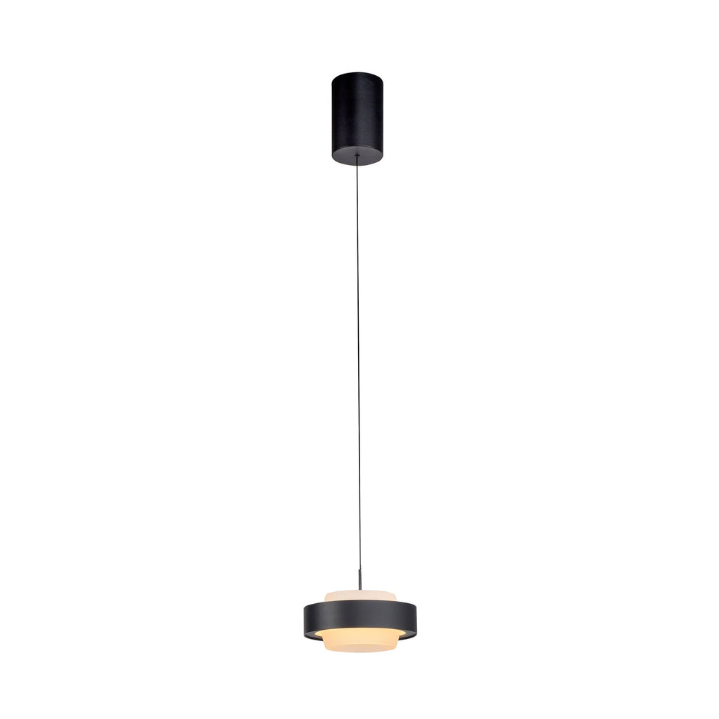 Detalj av LED pendellampe Elmo dimbar glass svart Ø17,5 cm