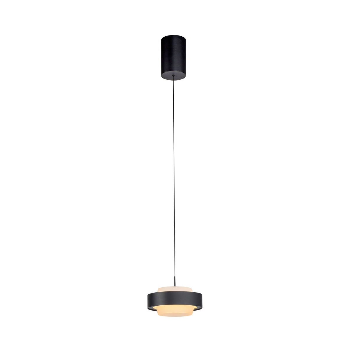Detalj av LED pendellampe Elmo dimbar glass svart Ø17,5 cm