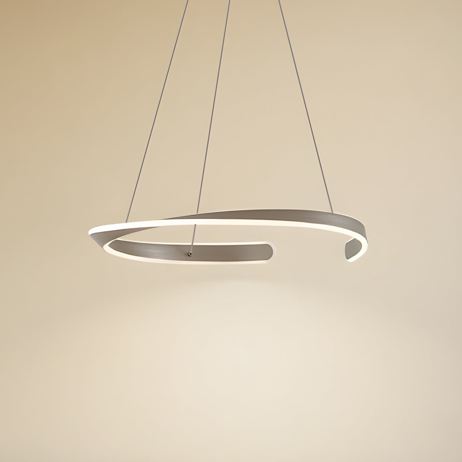 LED pendellampe Eloura sølv metall CCT Ø58 cm 40W forfra