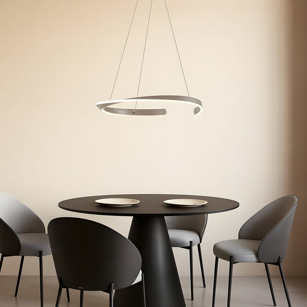 LED pendellampe Eloura sølv metall CCT Ø58 cm 40W detalj