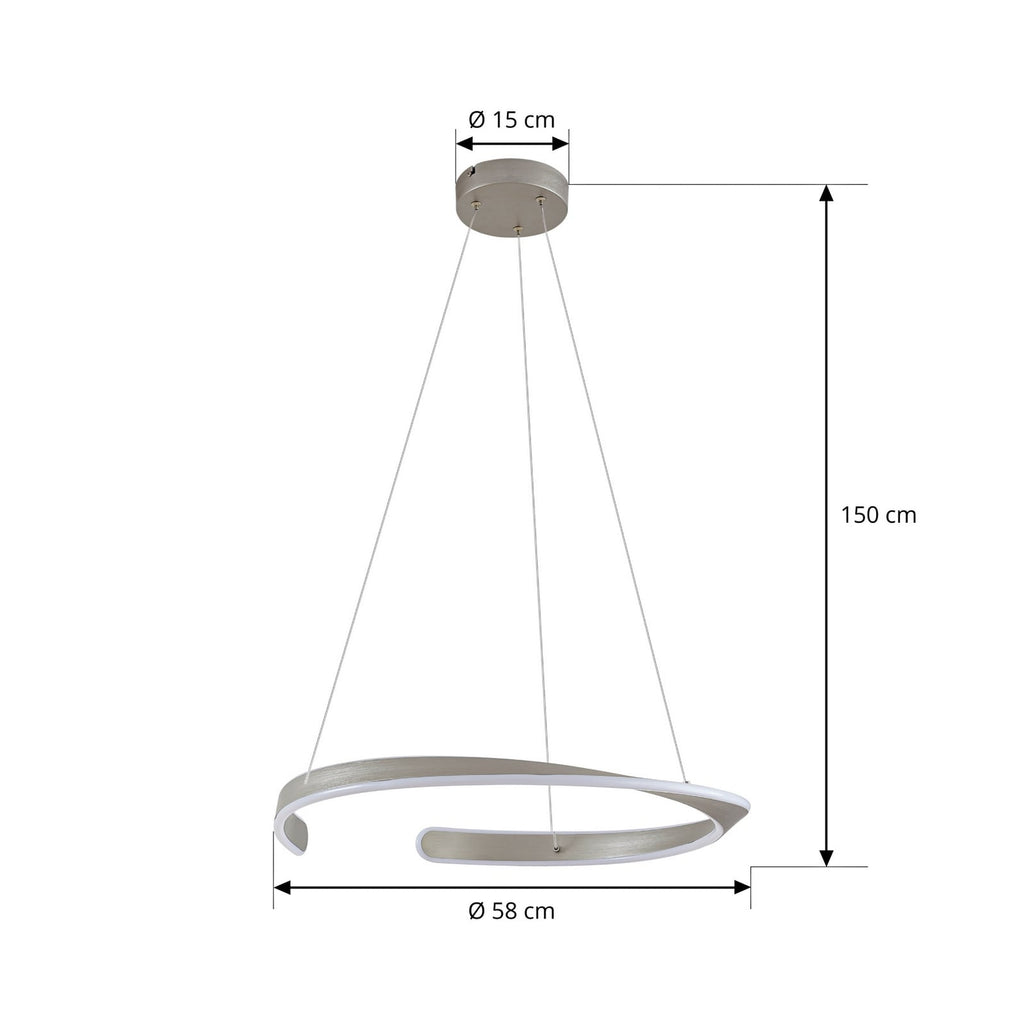 LED pendellampe Eloura sølv metall CCT Ø58 cm 40W nærbilde