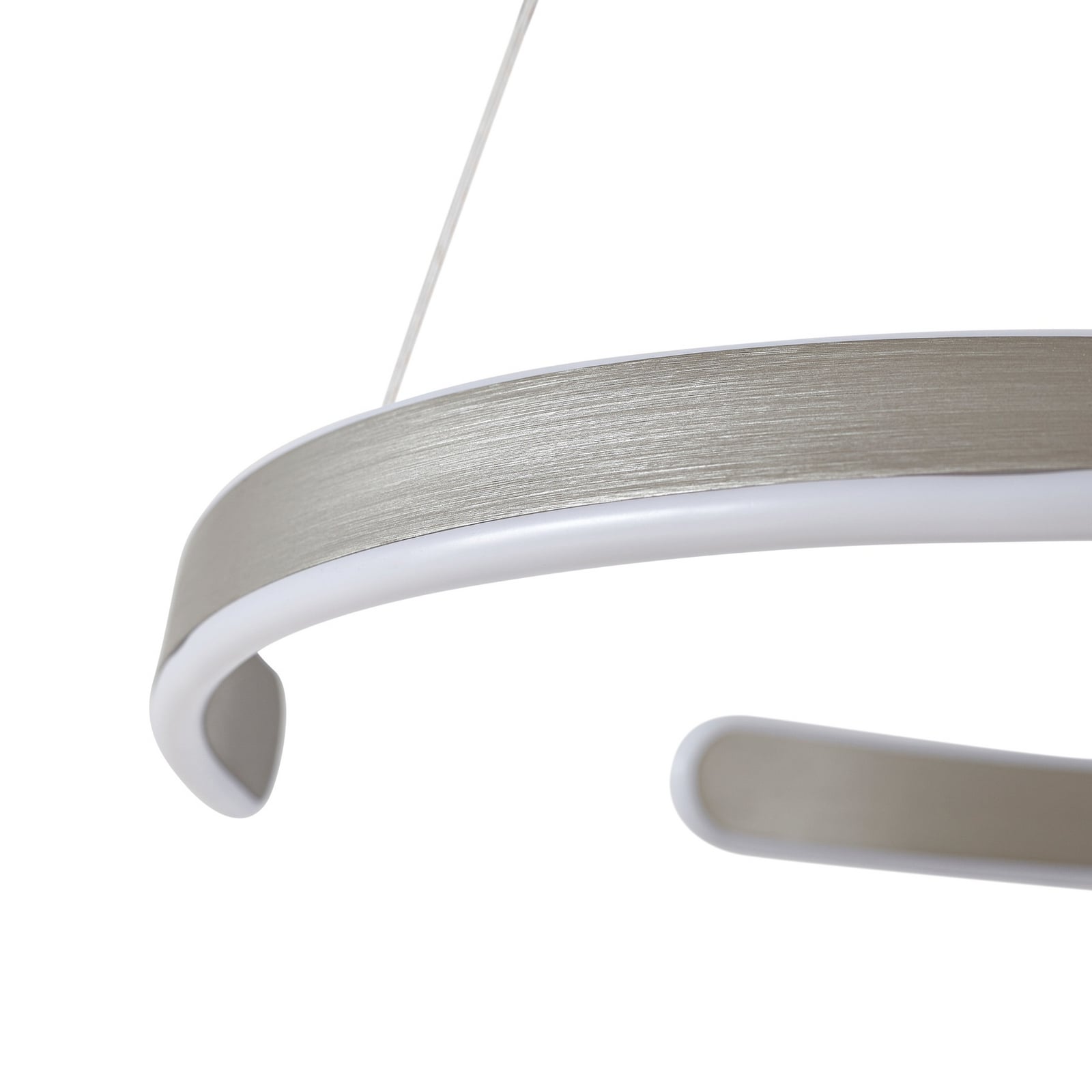 LED pendellampe Eloura sølv metall CCT Ø58 cm 40W lyser i rom
