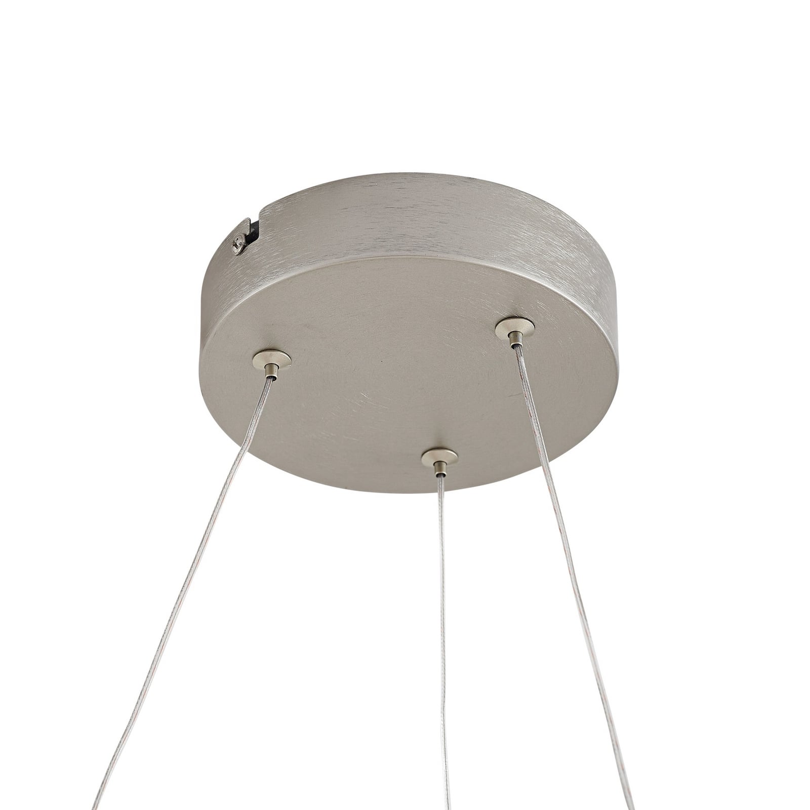 LED pendellampe Eloura sølv metall CCT Ø58 cm 40W side