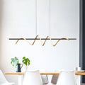LED pendellampe Emanda svart/messing dimbar 120 cm forfra