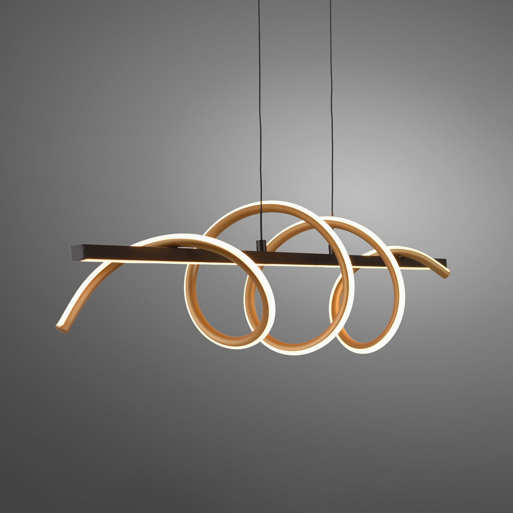 LED pendellampe Emanda svart/messing sideprofil