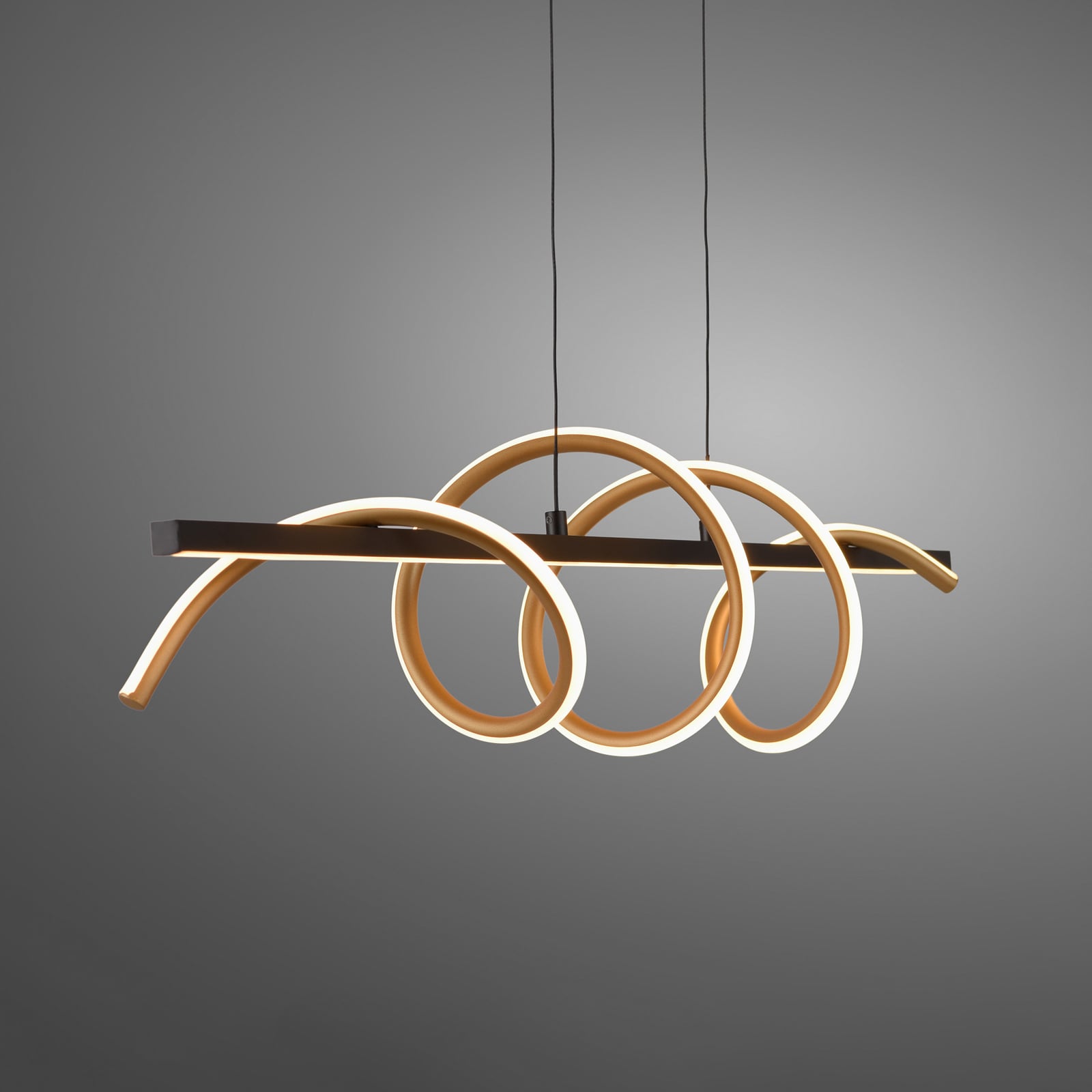 LED pendellampe Emanda svart/messing sideprofil