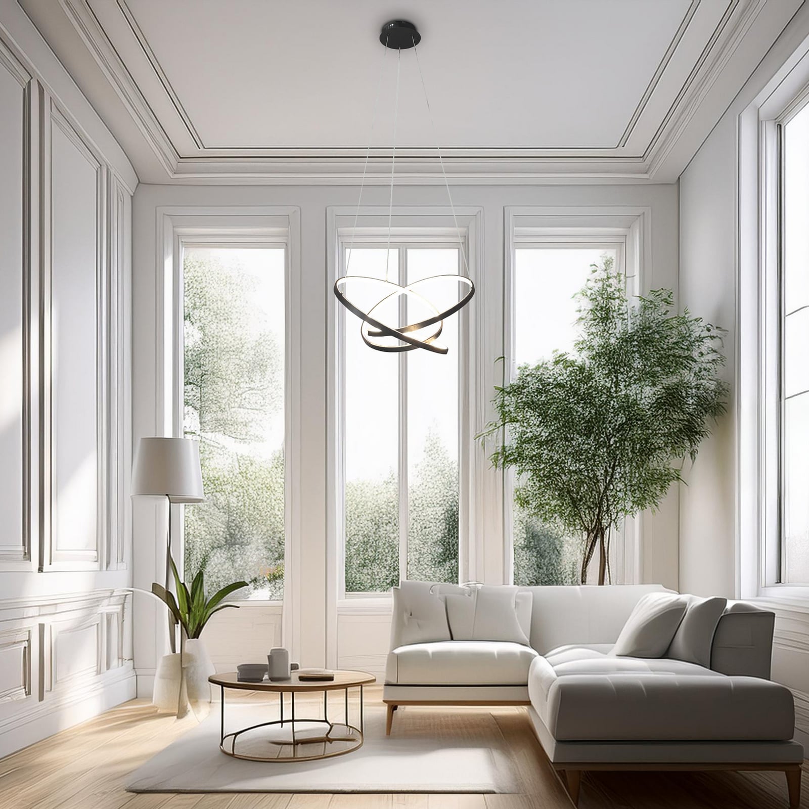 LED pendellampe Empoli metall svart bakside
