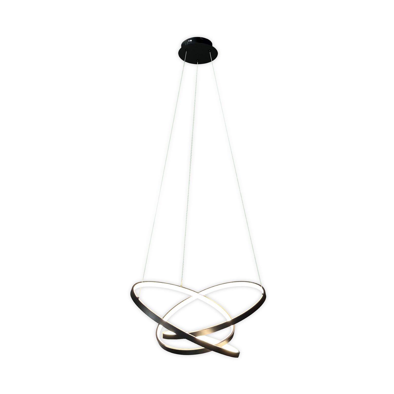 LED pendellampe Empoli metall svart montert i rom