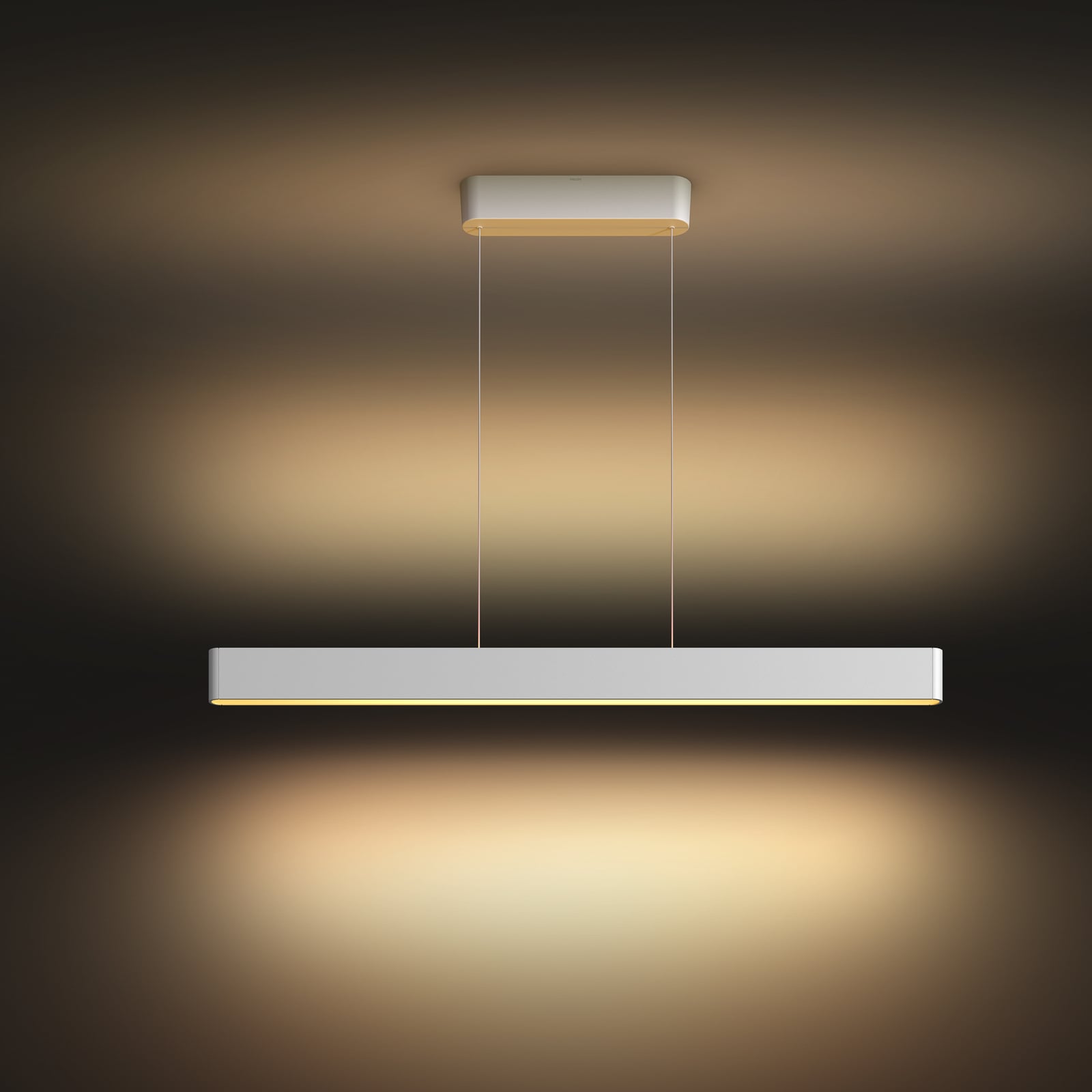 Detalj av LED pendellampe Ensis hvit dimbar RGBW 130 cm