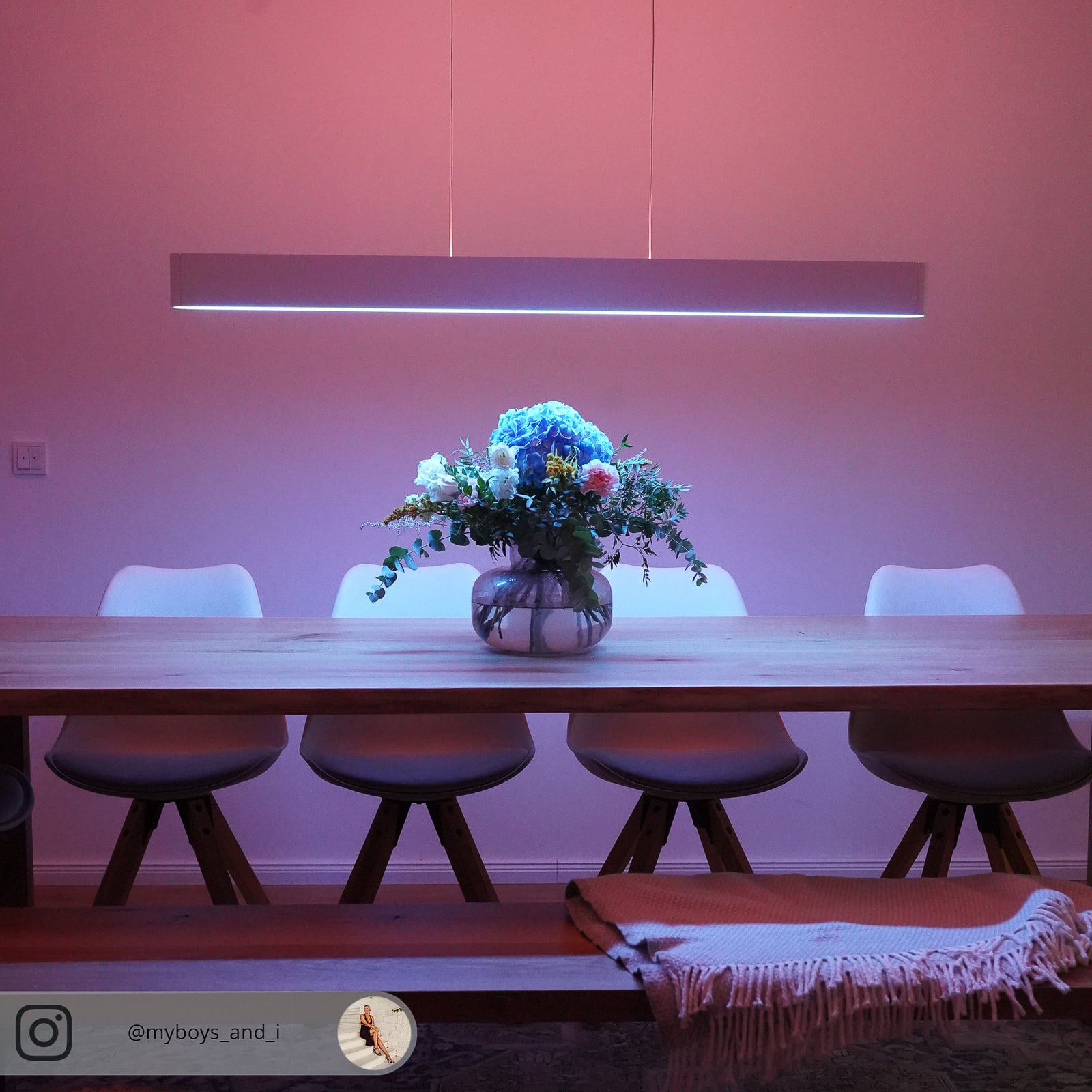 LED pendellampe Ensis hvit dimbar RGBW 130 cm lysfarge
