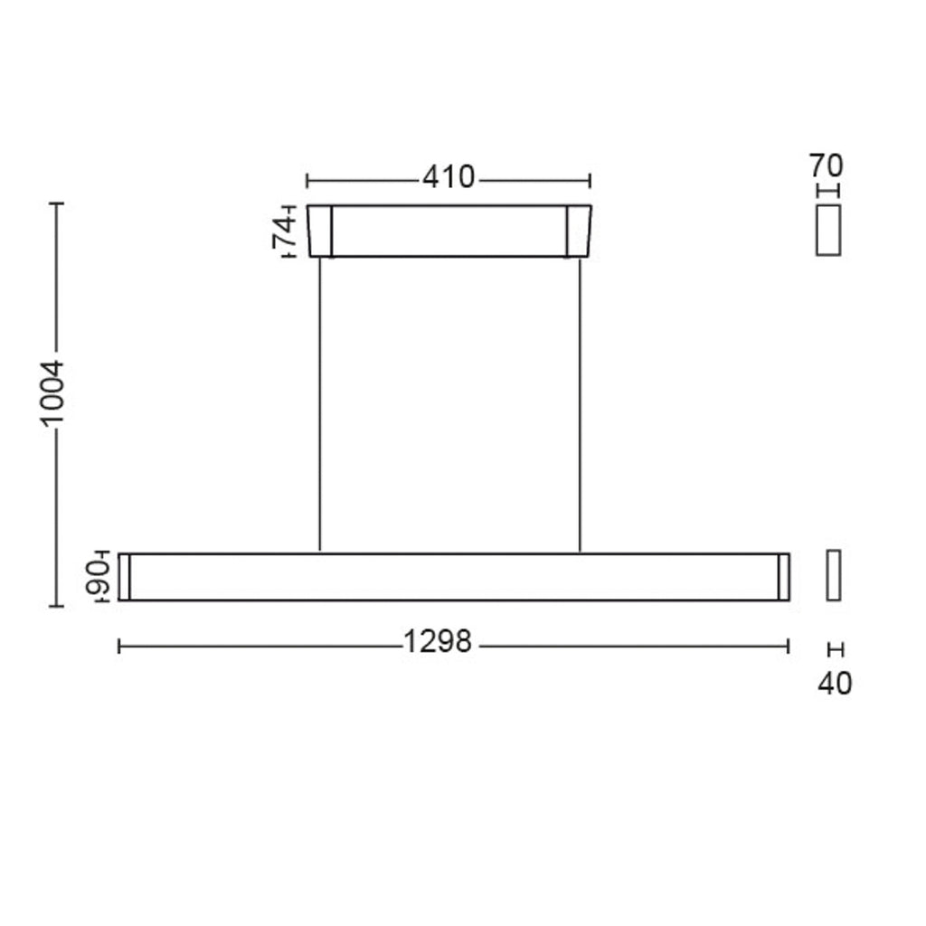 LED pendellampe Ensis hvit dimbar RGBW 130 cm sideprofil
