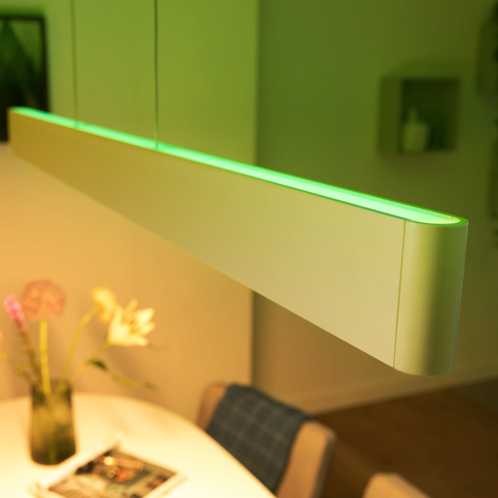 LED pendellampe Ensis hvit dimbar RGBW 130 cm smart styring