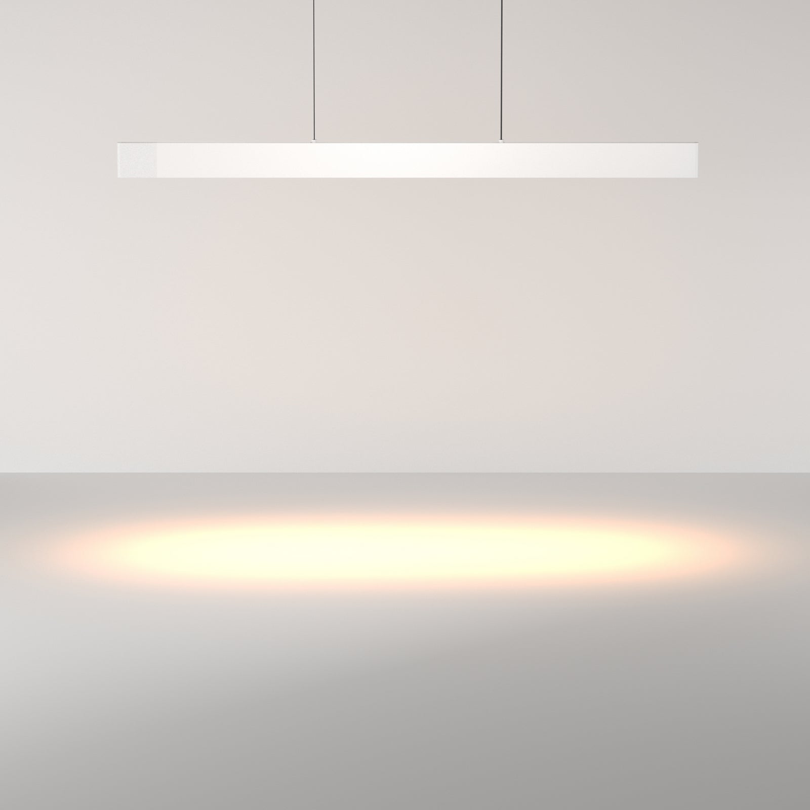 Montert LED pendellampe Ephoria hvit aluminium dimbar 116 cm 36W i rom