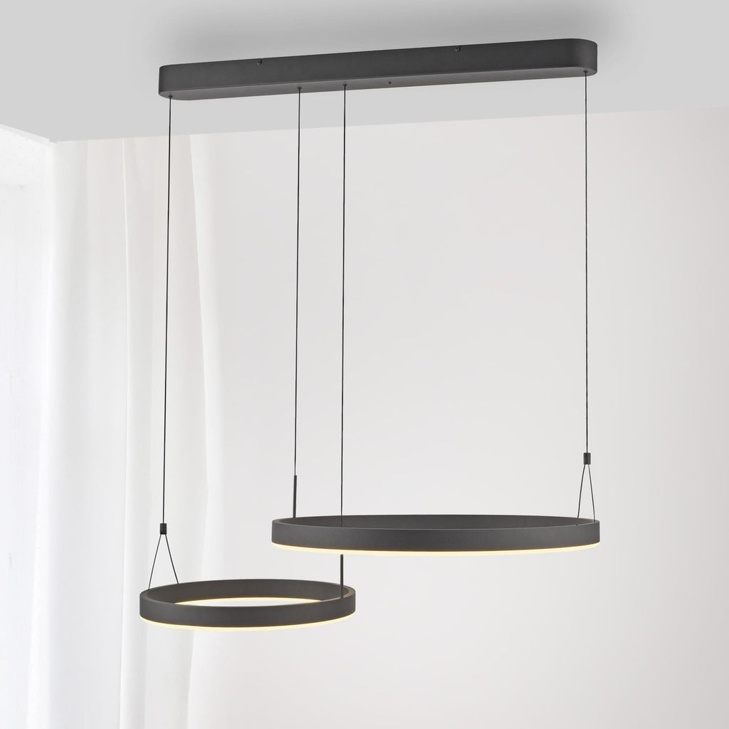 LED pendellampe Esko svart 90 cm forfra