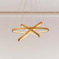 LED pendellampe Eternity bambus gullfarget Ø50 cm forfra