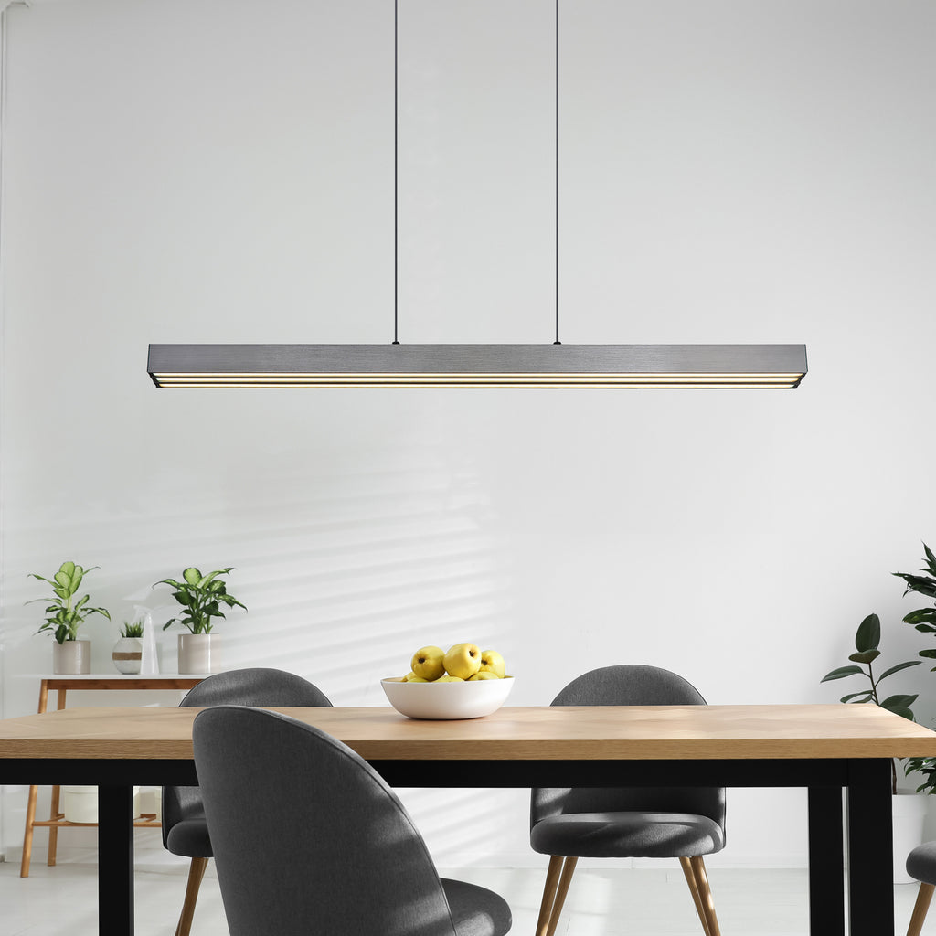 LED pendellampe Ethan dimbar grå 150 cm CCT 39W forfra