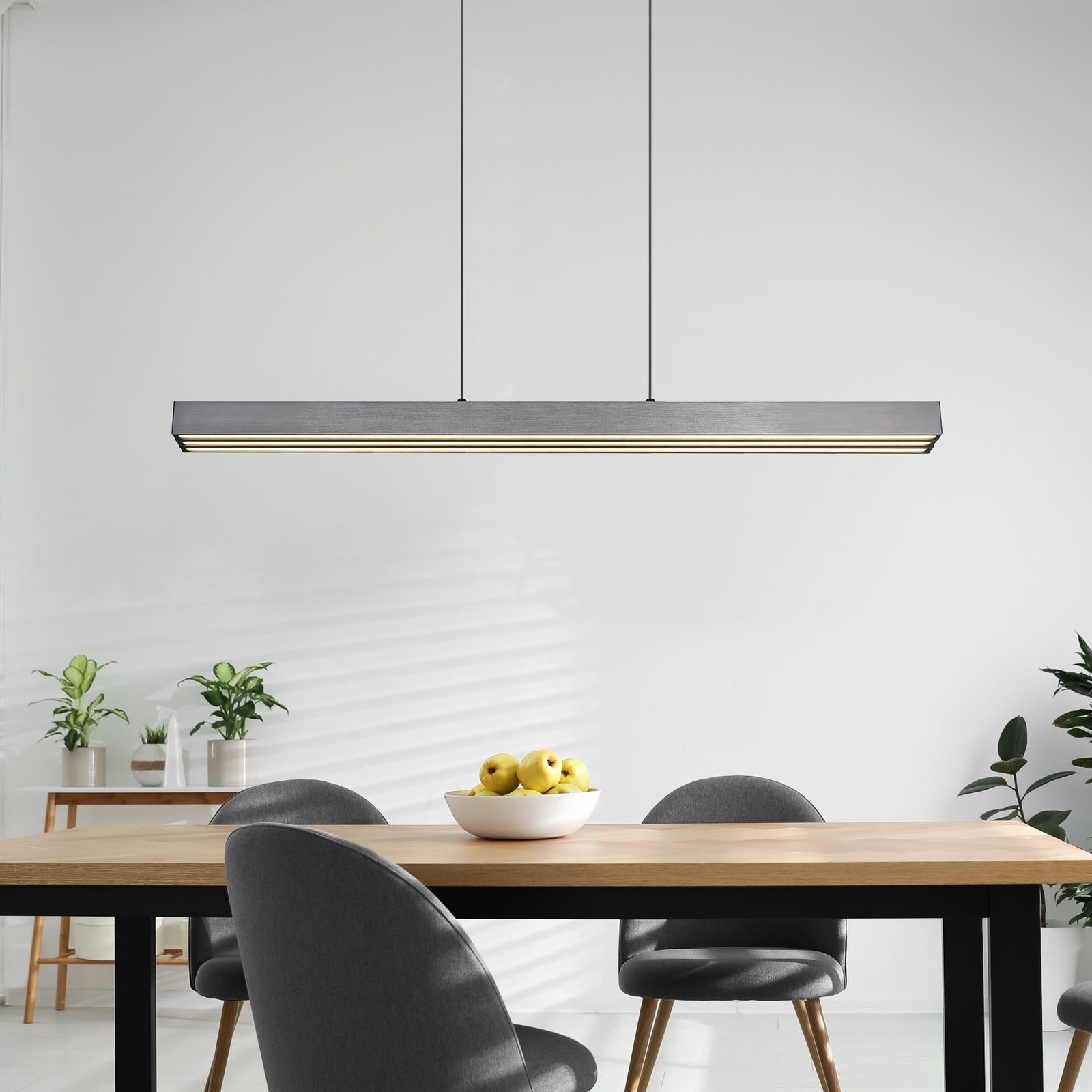 LED pendellampe Ethan dimbar grå 150 cm CCT 39W forfra