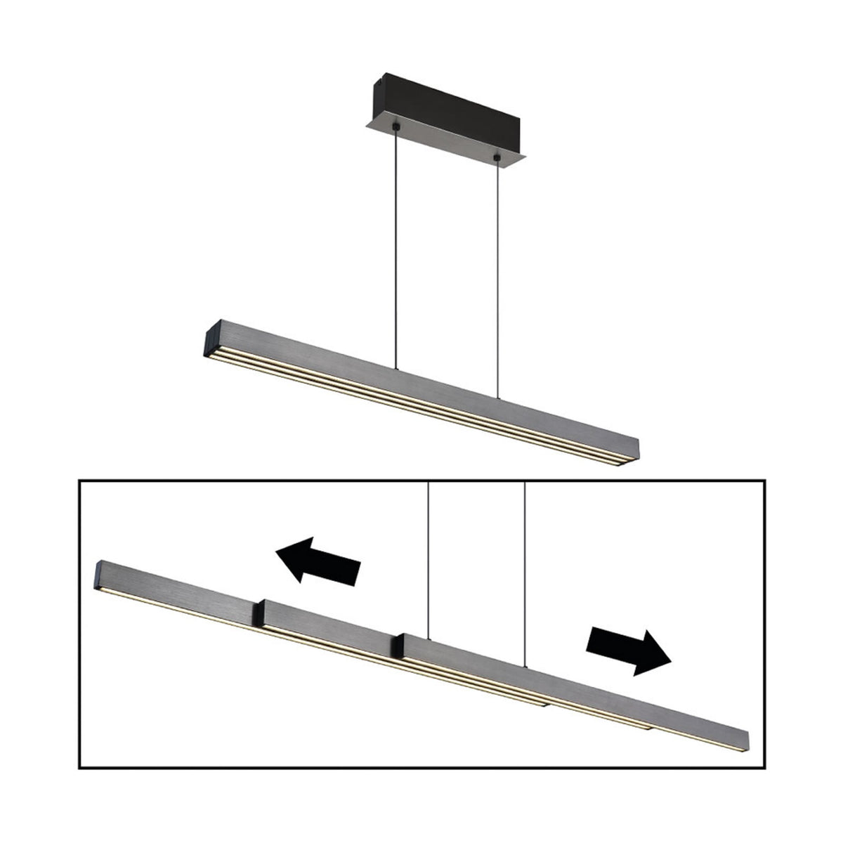 LED pendellampe Ethan dimbar grå 150 cm CCT 39W installasjon