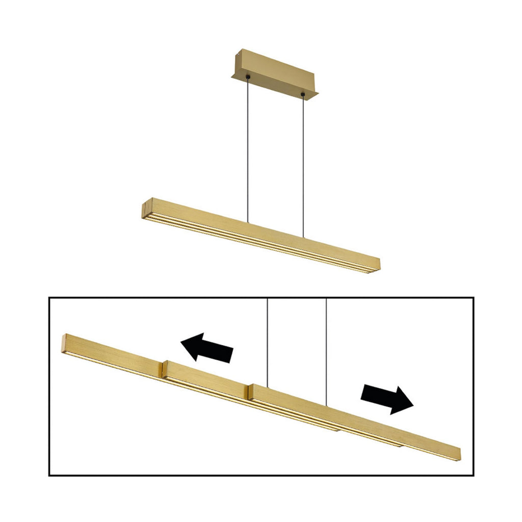 LED pendellampe Ethan messingfarget CCT dimbar 150 cm lys på
