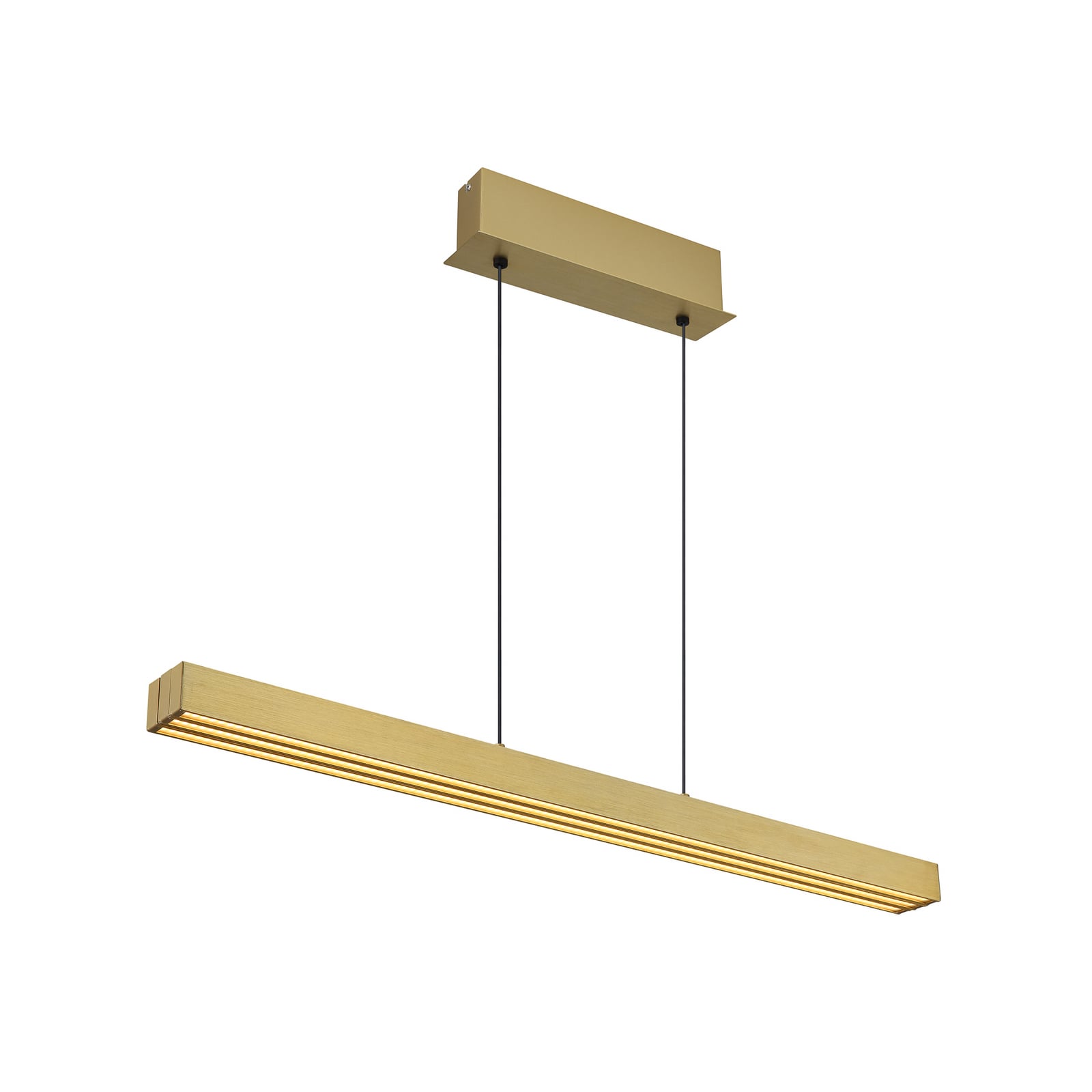 LED pendellampe Ethan messingfarget CCT dimbar 150 cm montert i rom