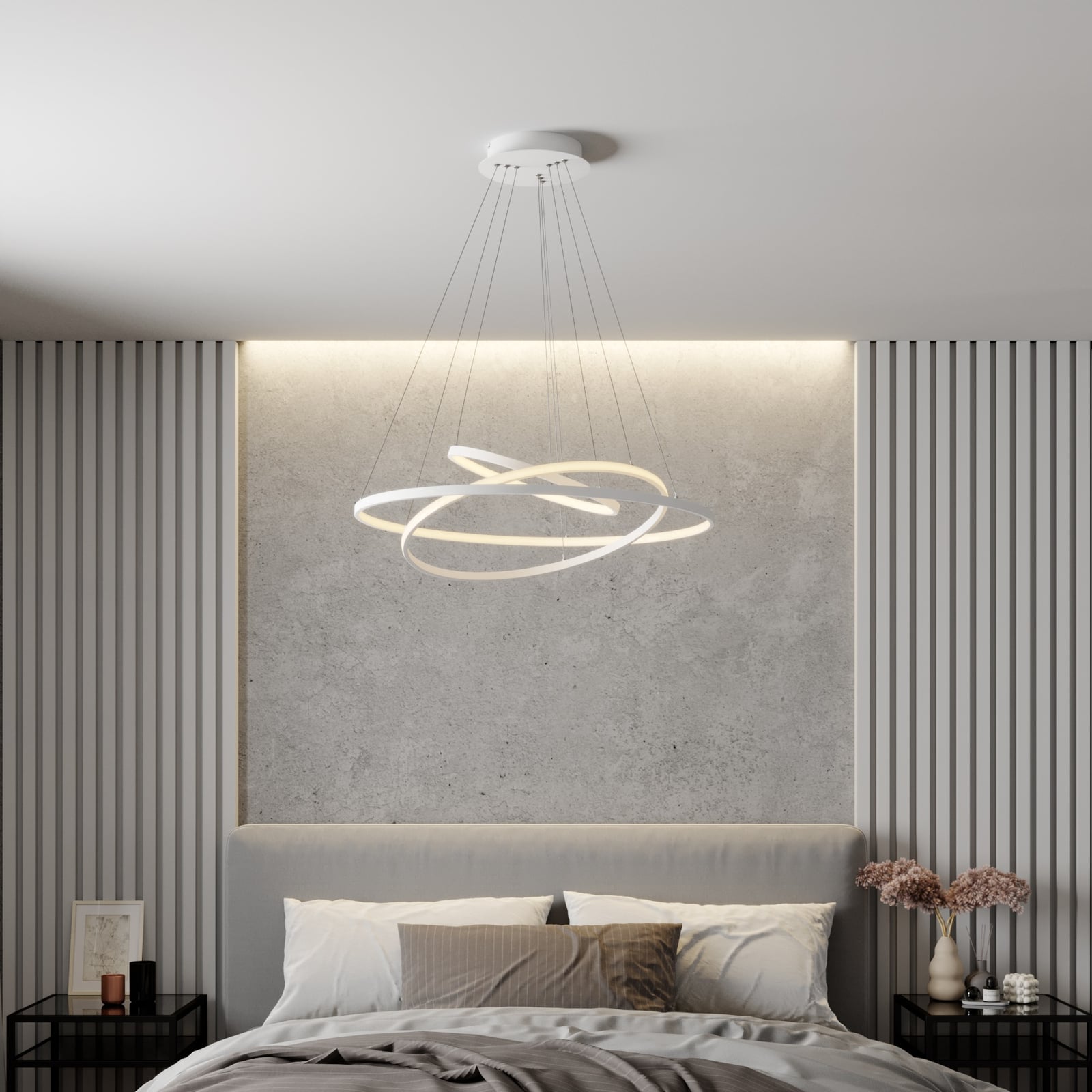 LED pendellampe Ezana 3 ringer dimbar hvit bakside