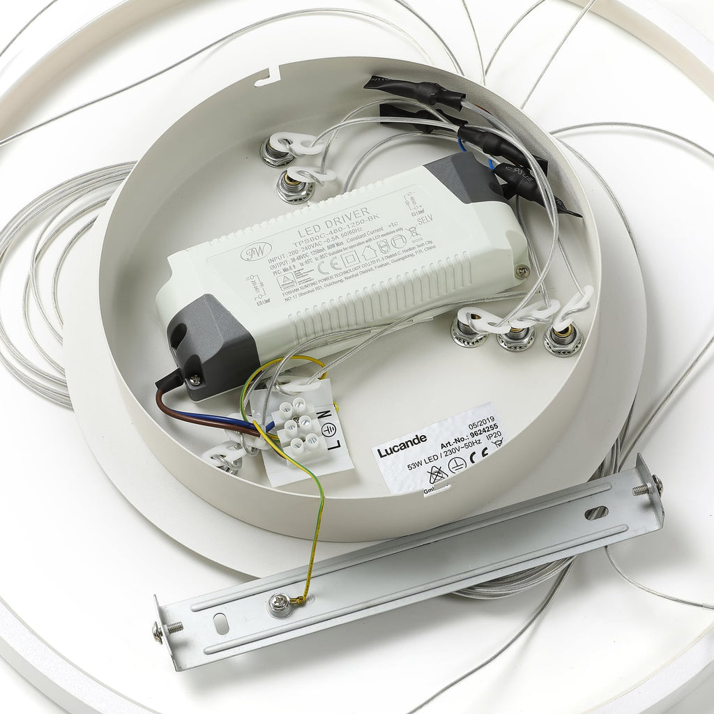 LED pendellampe Ezana 3 ringer dimbar hvit sideprofil
