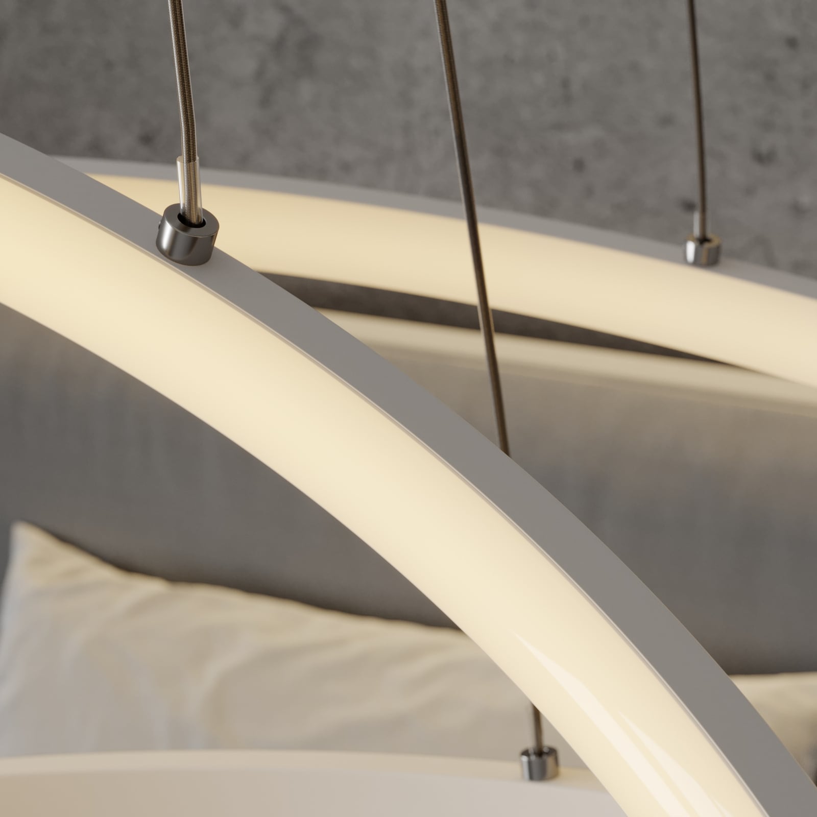 LED pendellampe Ezana 3 ringer dimbar hvit oversikt