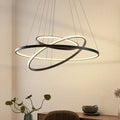 LED pendellampe Ezana 3 ringer dimbar svart forfra