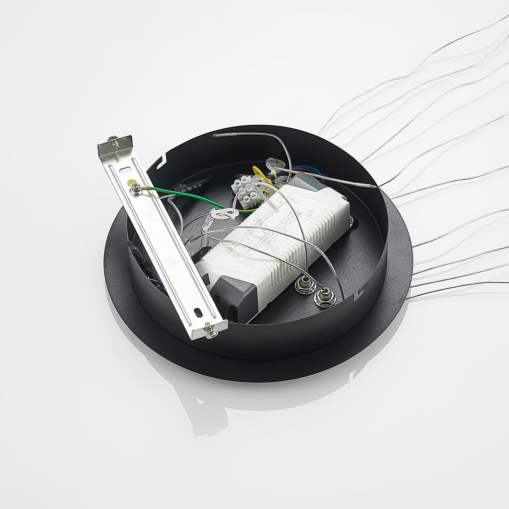 LED pendellampe Ezana 3 ringer dimbar svart oversikt