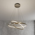 LED pendellampe Ezana nikkel 3 ringer forfra