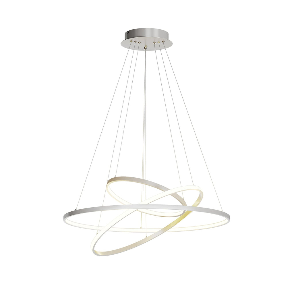 LED pendellampe Ezana nikkel 3 ringer med dimmer