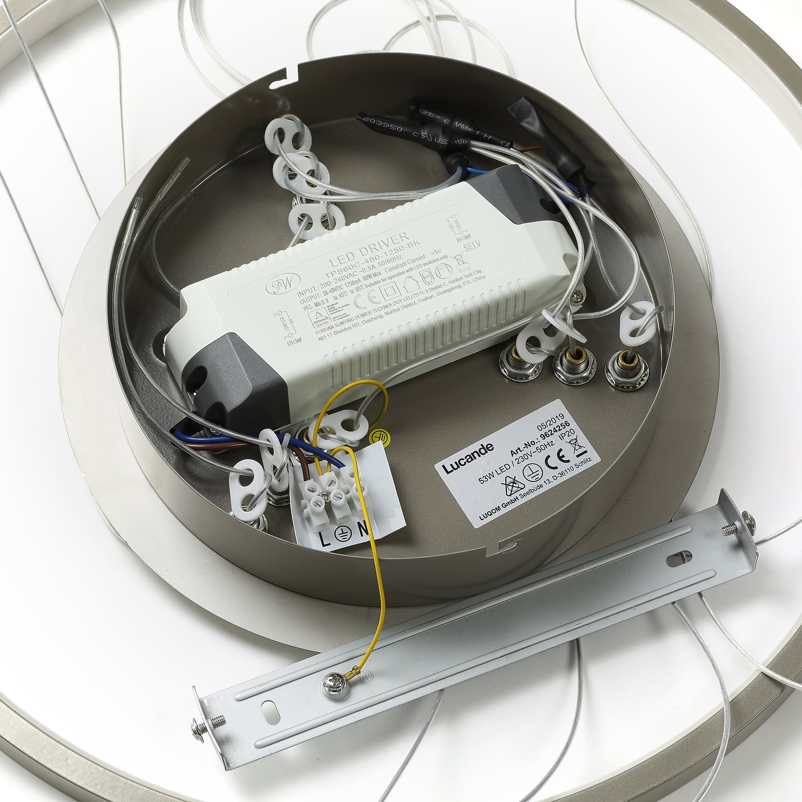 LED pendellampe Ezana nikkel 3 ringer i lys setting