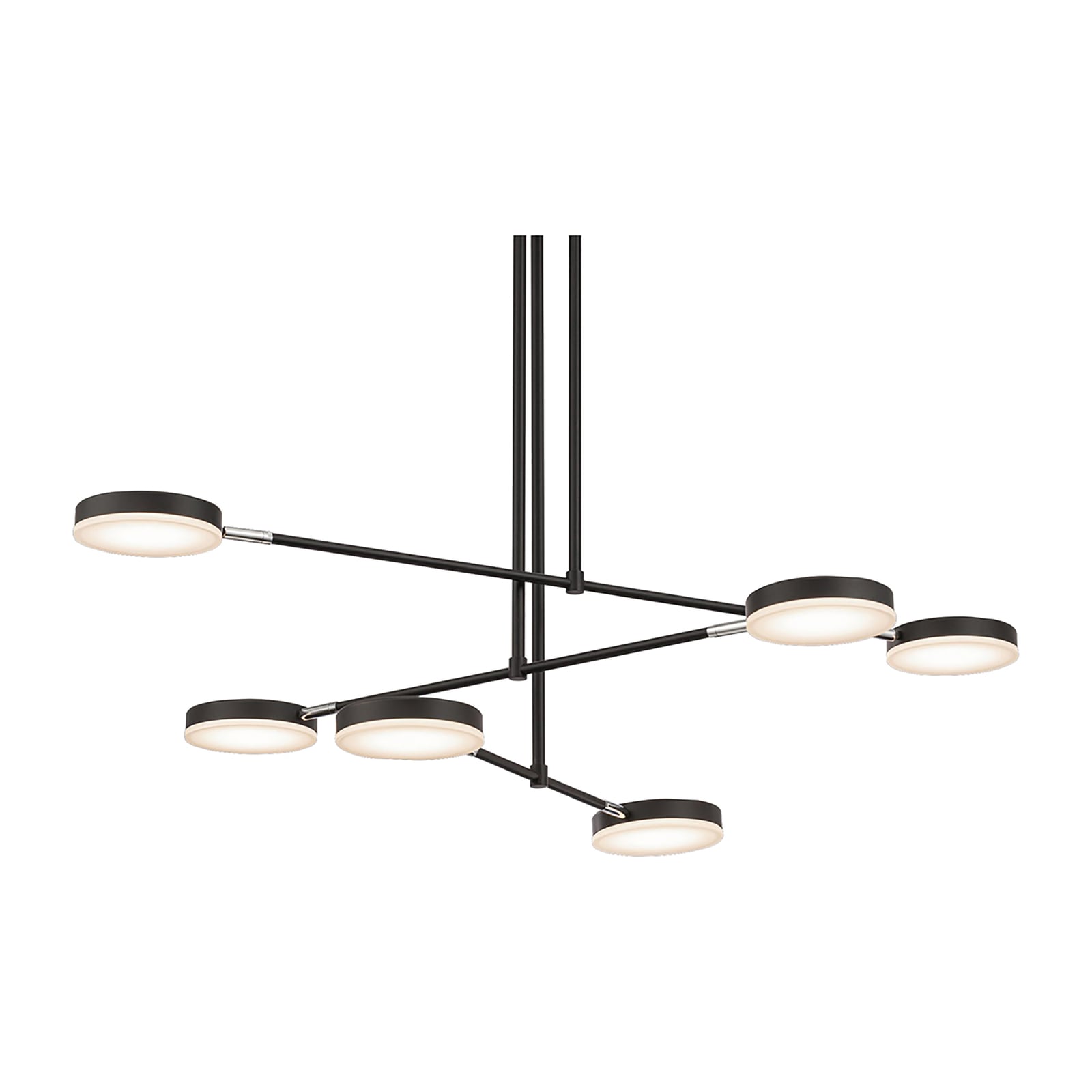 LED pendellampe Fad 6-lys svingbare skjermer 89 cm forfra