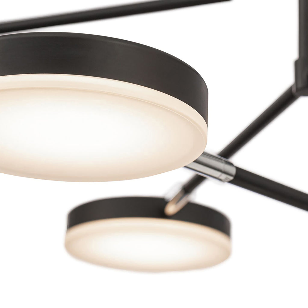 Detalj av LED pendellampe Fad 6-lys svingbare skjermer 89 cm