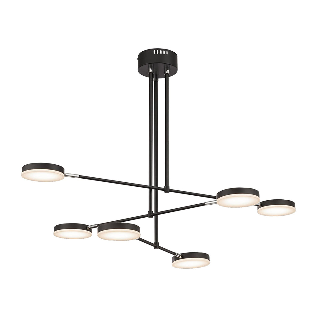 Sidevisning av LED pendellampe Fad 6-lys svingbare skjermer 89 cm