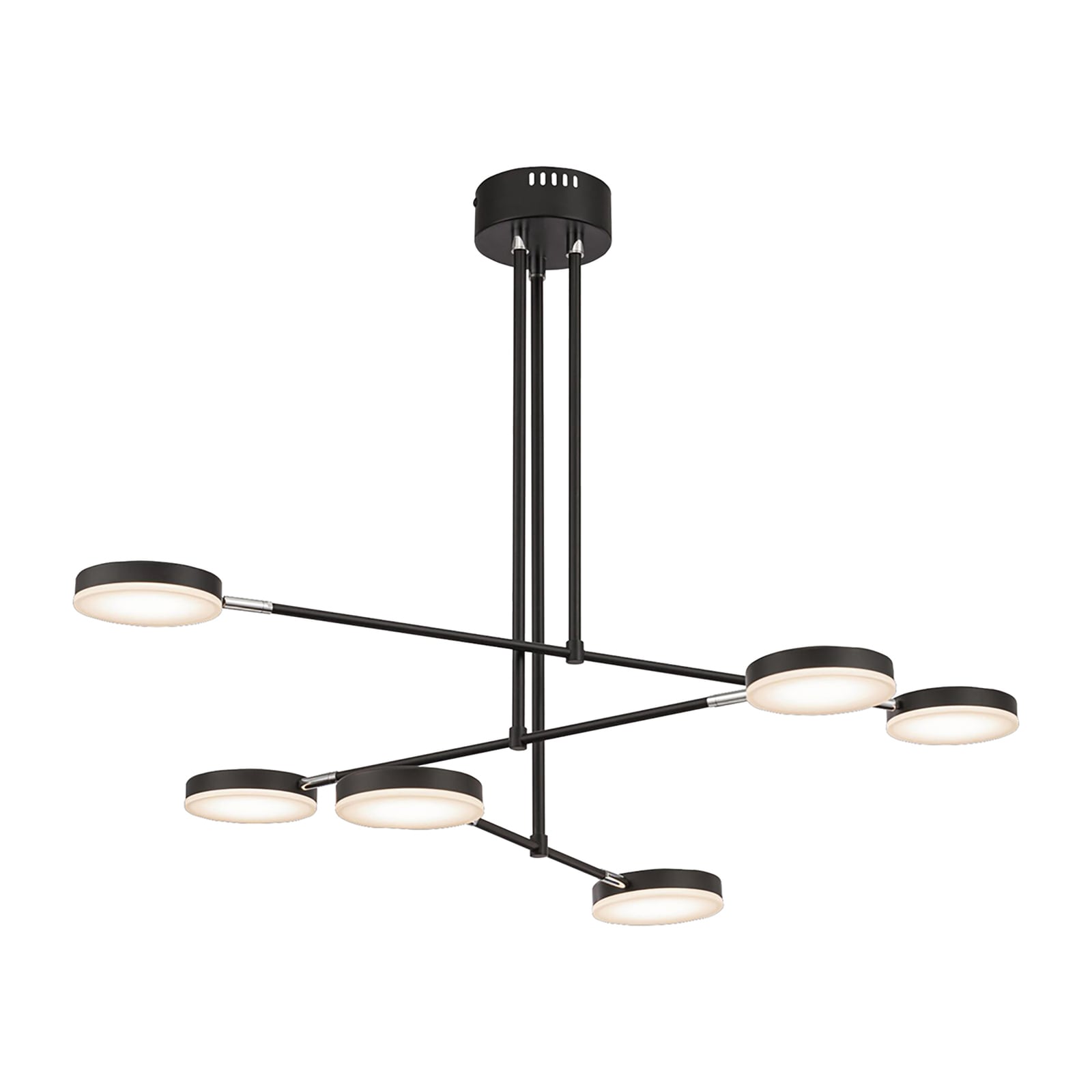 Sidevisning av LED pendellampe Fad 6-lys svingbare skjermer 89 cm