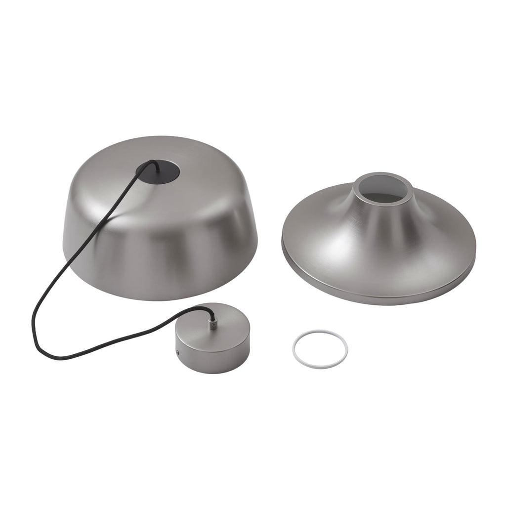 LED pendellampe Faelinor grå aluminium Ø35 cm lysdetalj