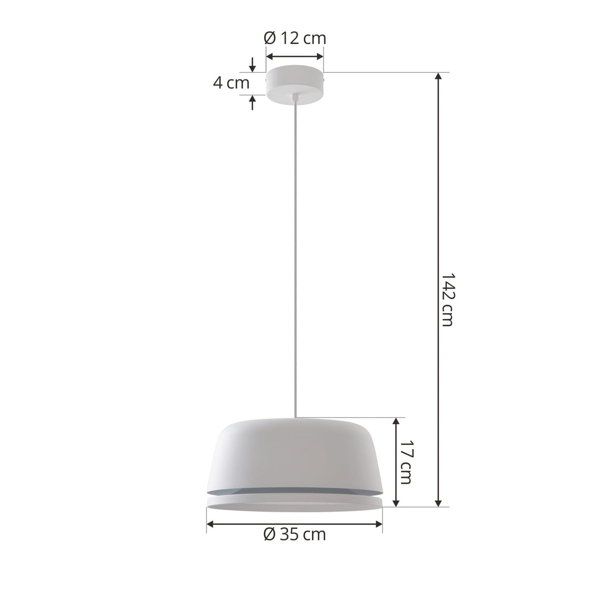 LED pendellampe Faelinor hvit aluminium montert i rom
