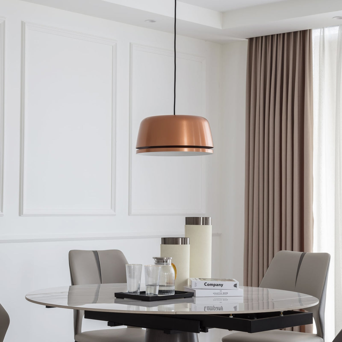 LED pendellampe Faelinor kobber aluminium bakside