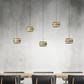 LED pendellampe Falling Rings 5-lys bronse 101 cm CCT forfra