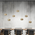LED pendellampe Falling Rings 7-lys bronse CCT dimbar forfra