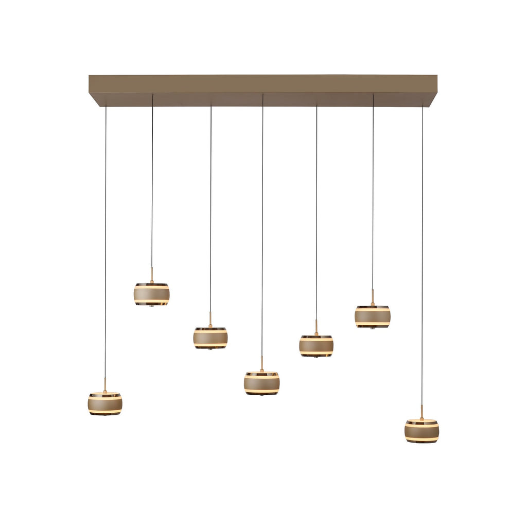 LED pendellampe Falling Rings 7-lys bronse CCT dimbar detalj